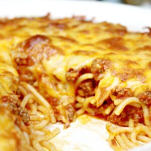 spaghetti pie freezer meal