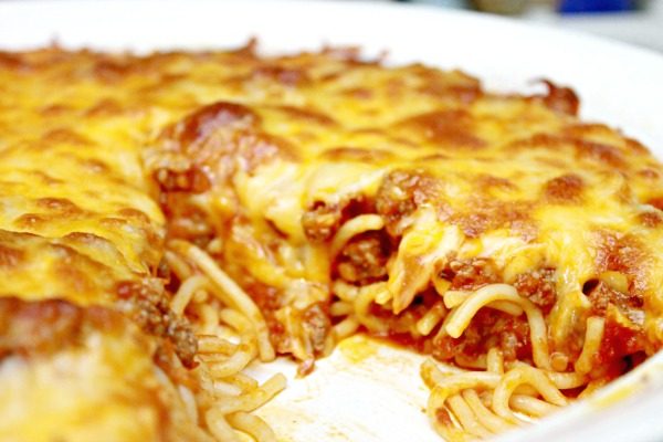 spaghetti pie freezer meal
