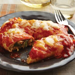 Chicken Fajita Enchilada Plate