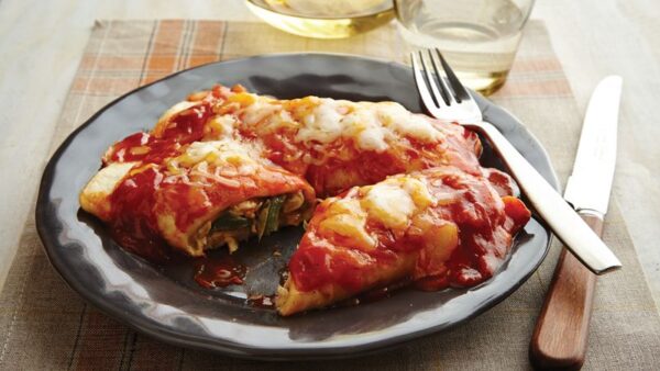 Chicken Fajita Enchilada Plate